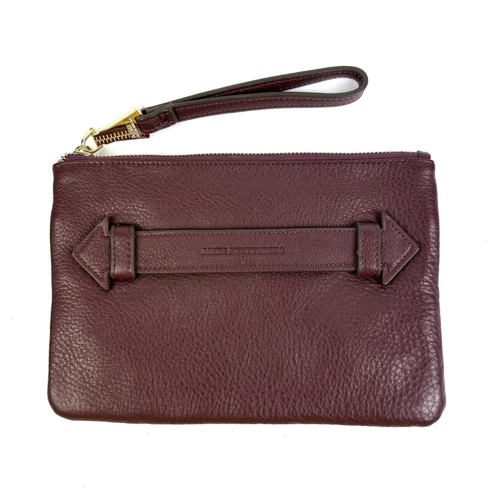 Burgundy Leather Wristlet Clutch